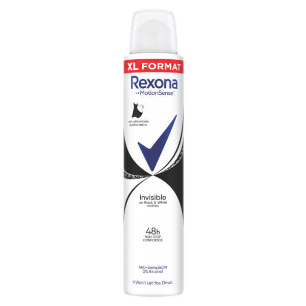 Untitled design (86) Rexona спрей дезодорант Invisible Black & White – 200 мл